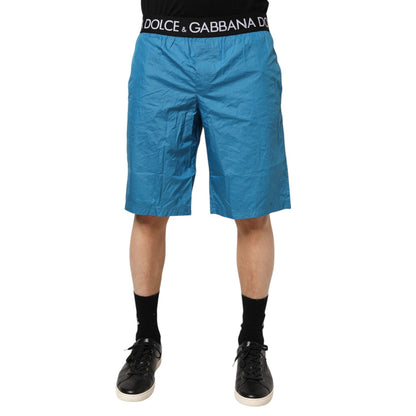 Dolce & Gabbana Blue Logo Waistband Beachwear Shorts Swimwear