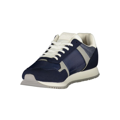 Tommy Hilfiger Blue Polyester Men Sneaker with lace-up design and iconic logo