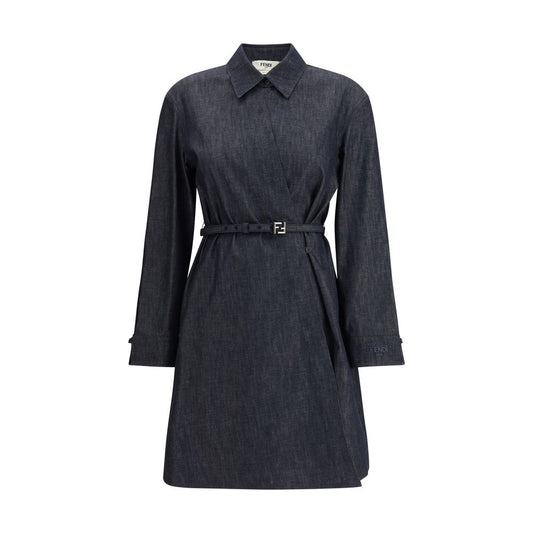 Fendi Blue Cotton Casual Dress