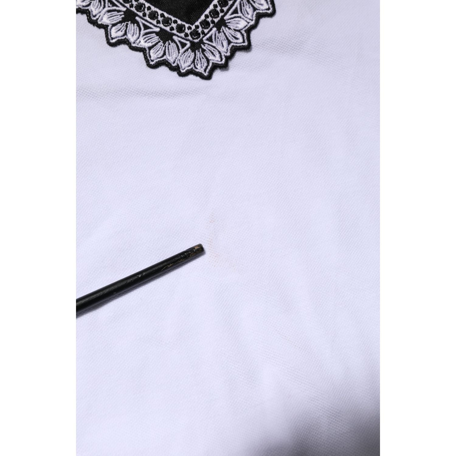 Dolce & Gabbana White Cotton DG Heart Logo Embroider T-shirt