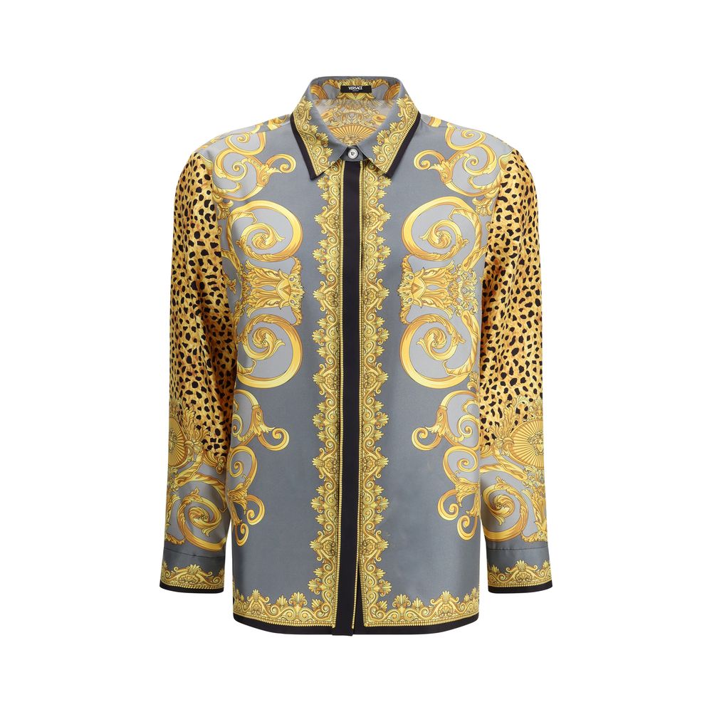 Versace Multicolor Silk Pattern Shirt