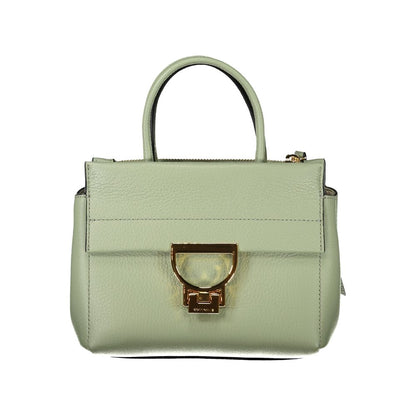 Coccinelle Green Leather Women Handbag with elegant design and adjustable strap, showcasing luxury Italian craftsmanship.