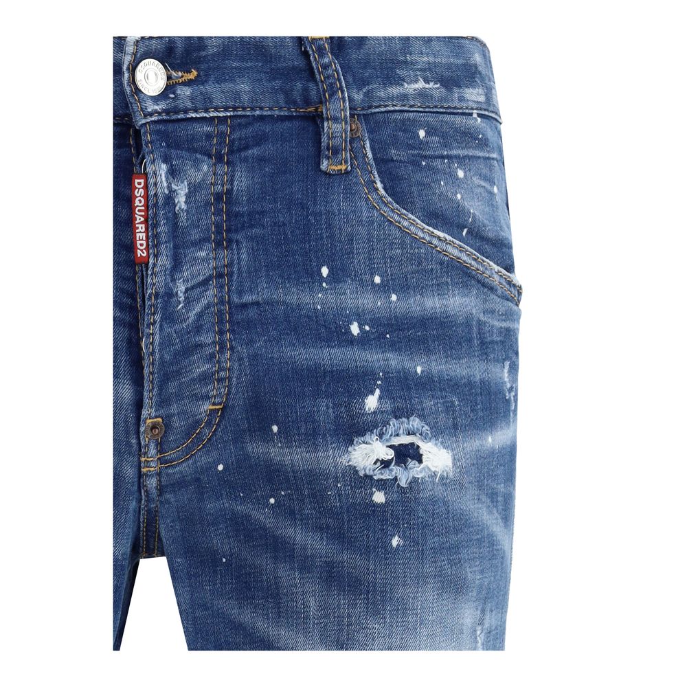 Dsquared² Blue Cotton Slim Fit Jeans