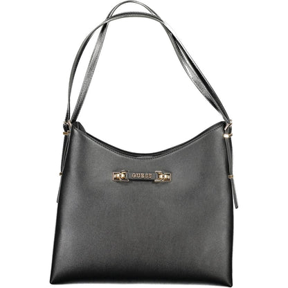 Guess Jeans Black Polyethylene Women Handbag with elegant design and practical compartments for fashionistas.