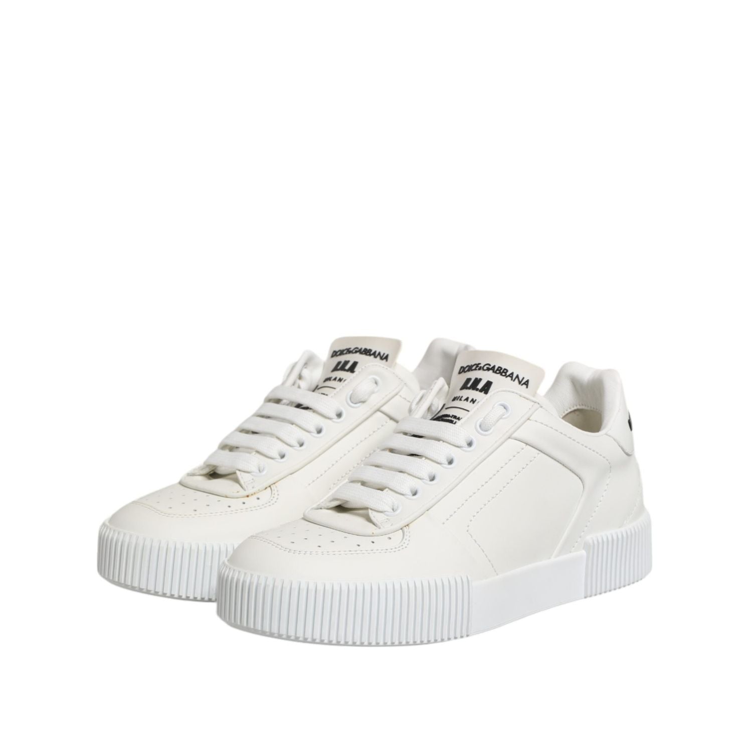 Dolce & Gabbana White Miami Leather Low Top Sneakers Shoes