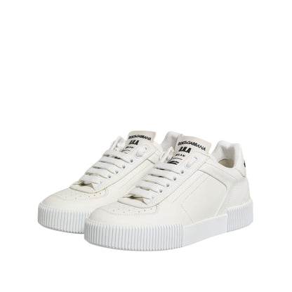 Dolce & Gabbana White Miami Leather Low Top Sneakers Shoes