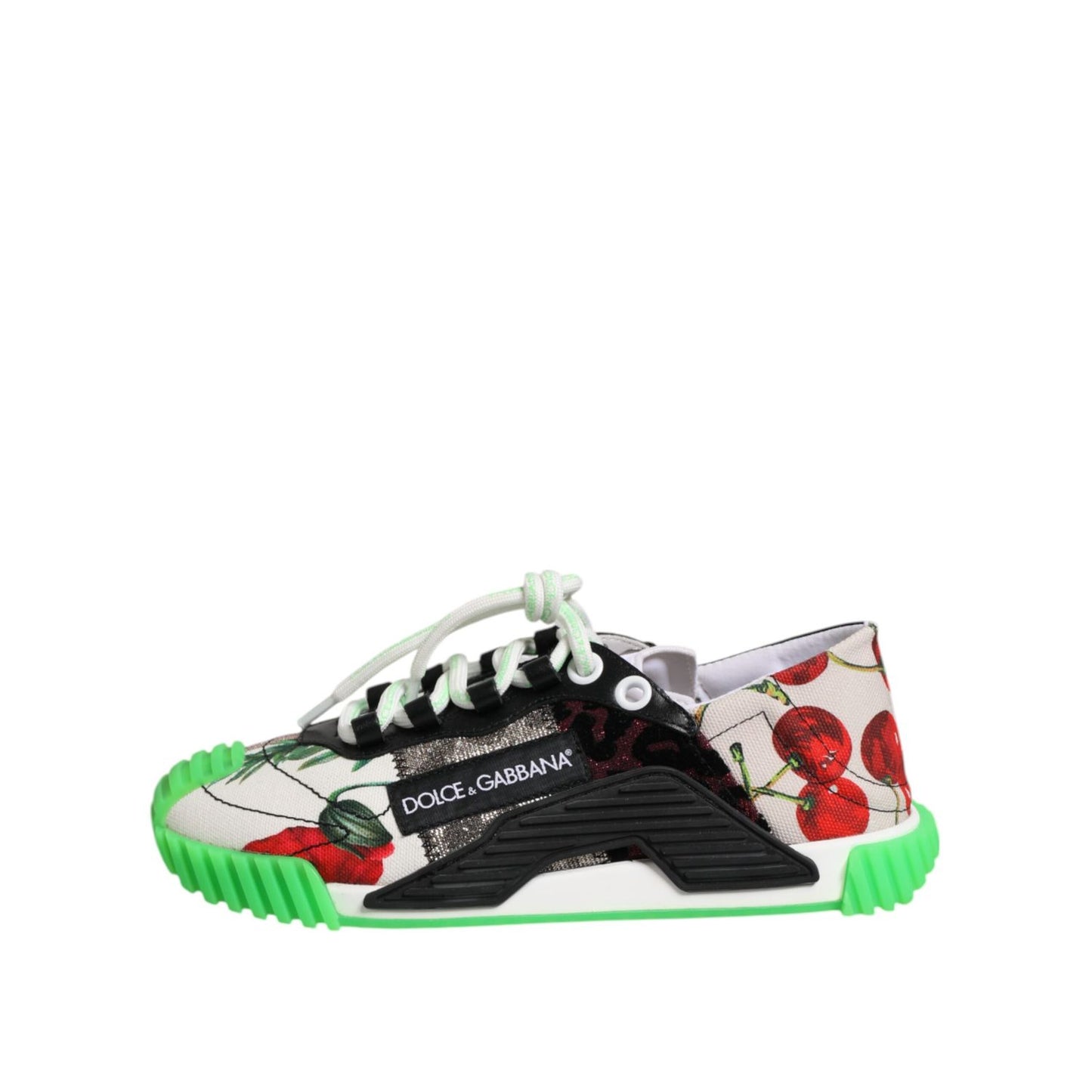 Dolce & Gabbana Multicor DG Logo Leopard Cherry Sneaker Shoes 1% Elastane,1728,4% Cotton,67345645728,8% Nylon,Chunky - Sneakers - Shoes,Dolce & Gabbana,EU35/US4.5,EU37/US6.5,Low Tops - Sneakers - Shoes,Material: 87% Calfskin,Multicolor,New with tags,Shoes