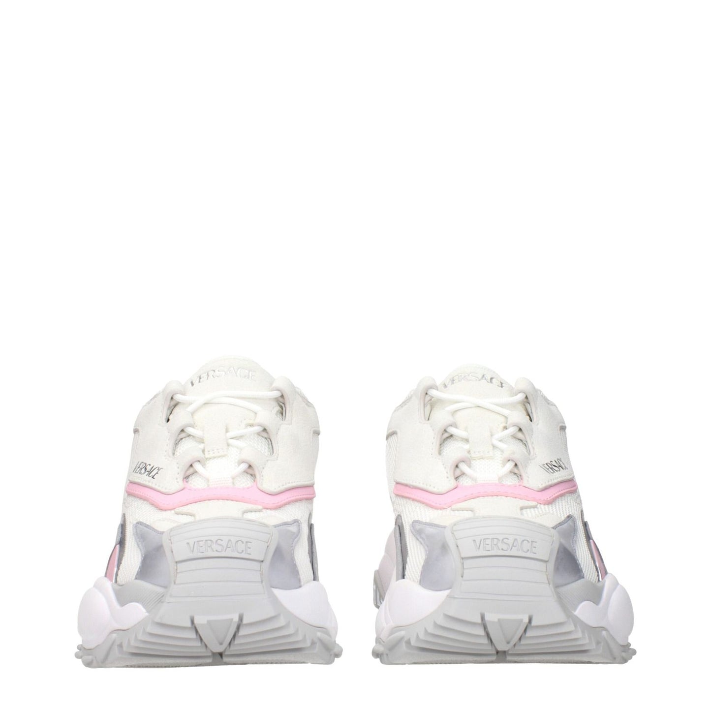 Versace White Fabric Chunky Sneakers