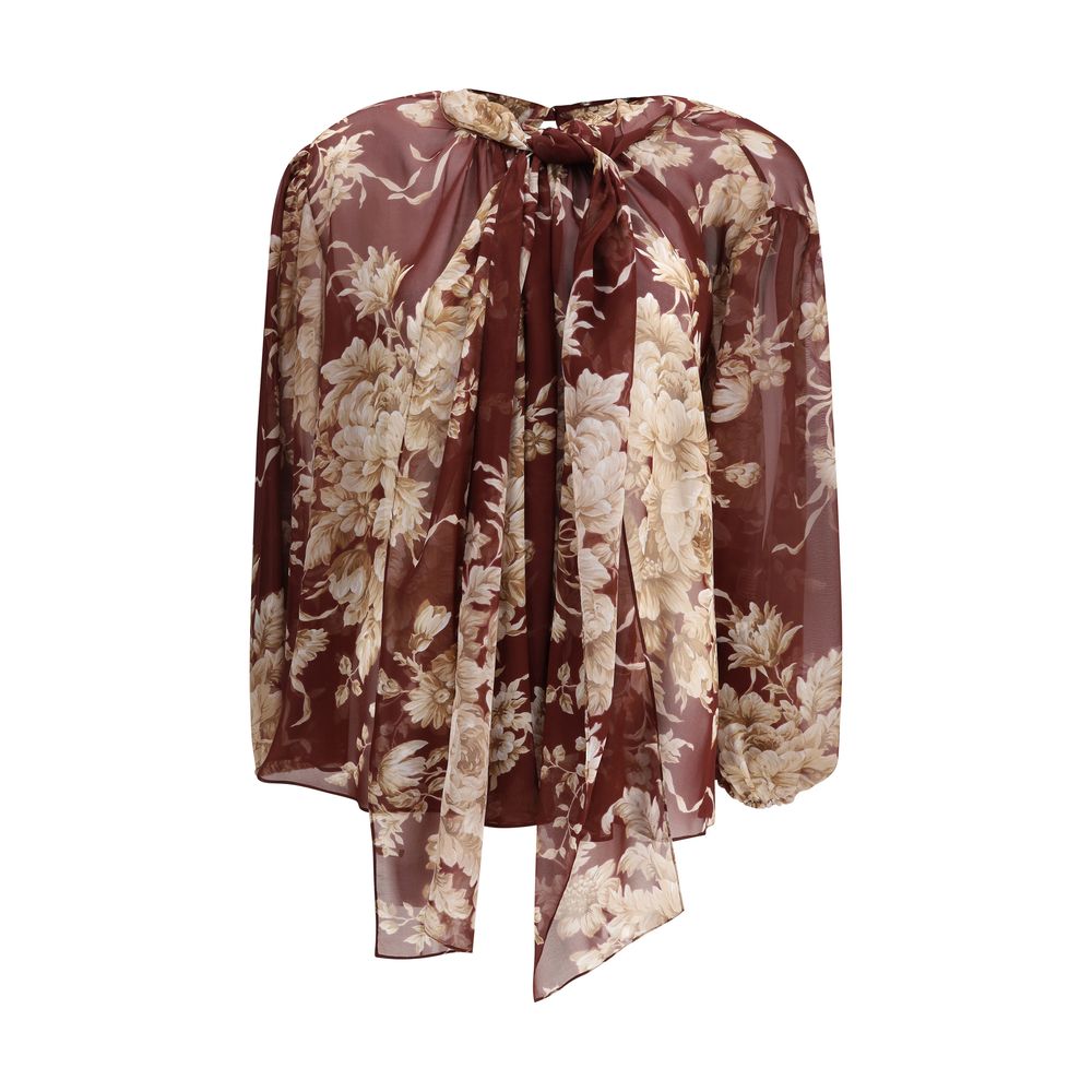 Dolce & Gabbana Bordeaux Silk Pattern Shirt