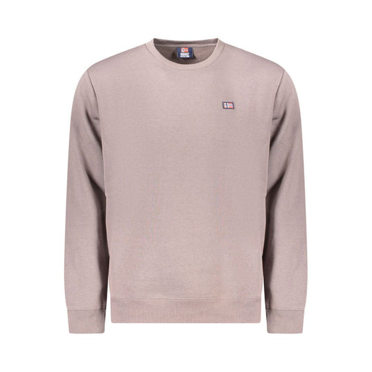 Norway 1963 Brown Cotton Men Sweater with applique and logo, showcasing timeless style and modern comfort.