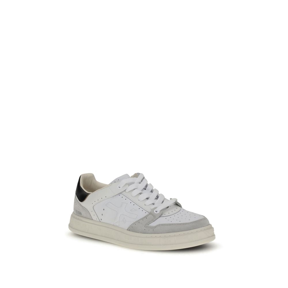 Premiata White Calf Leather Bos Taurus Low Top Sneakers