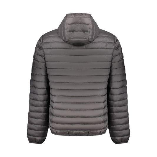 North Sails Black Polyester Men Jacket, rear view of Vermont Padded JKT with hood, showing quilted design and sleek style.