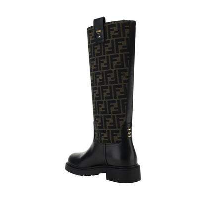 Fendi Brown Rubber Boots