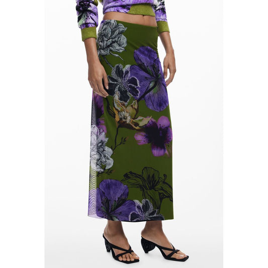 Desigual Green Polyester Skirt