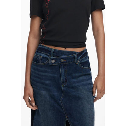 Desigual Blue Cotton Skirt