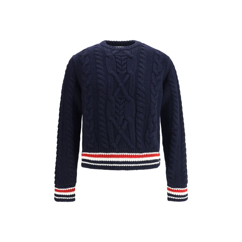Thom Browne Blue Fleece Wool Sweatshirt