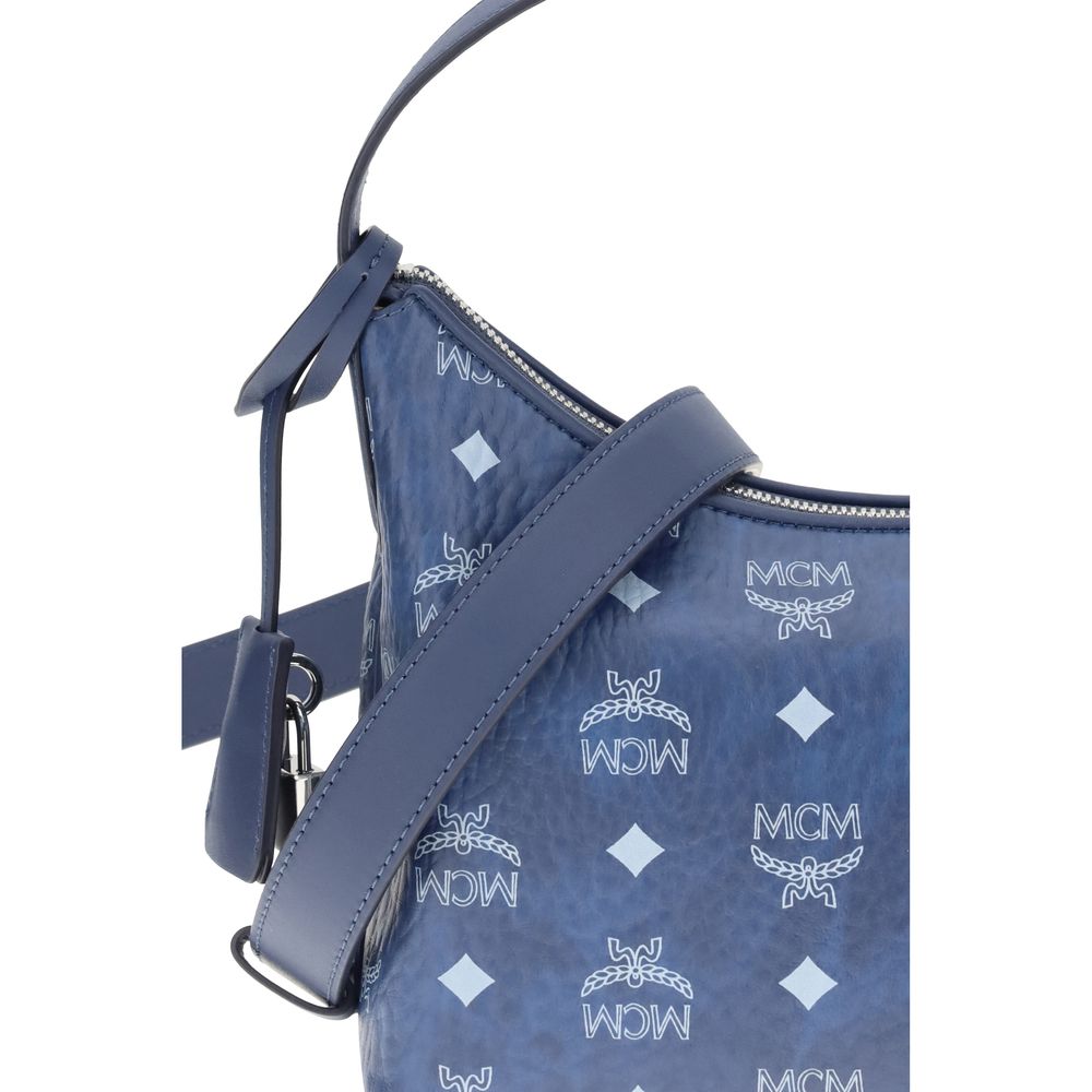 MCM Blue Fabric Shoulder Bag