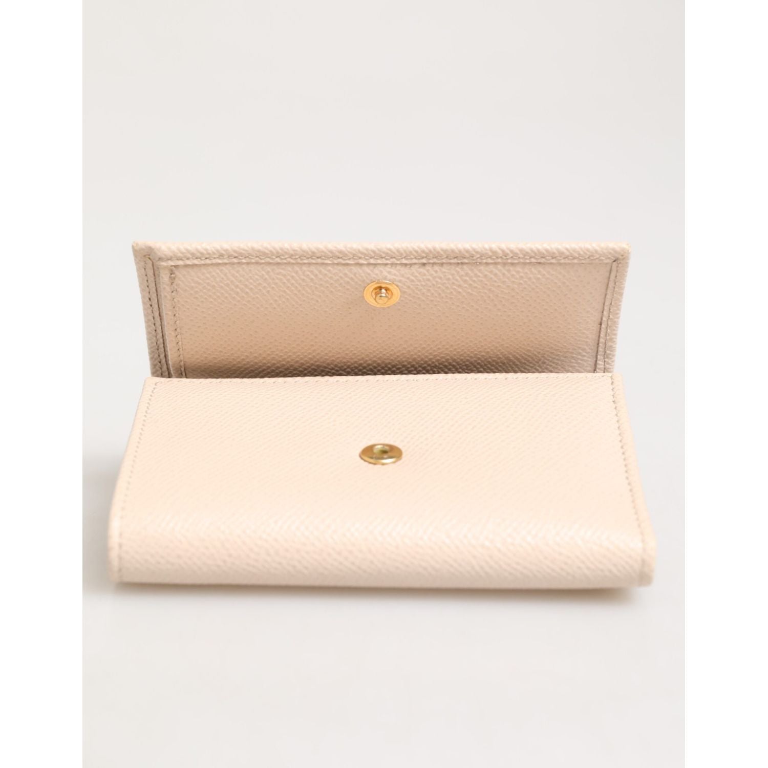 Dolce & Gabbana Light Pink Calf Leather DG Logo French Flap Wallet