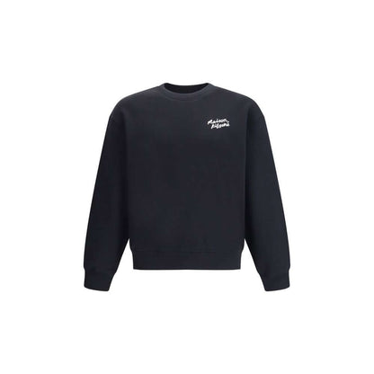 Maison Kitsuné Black Cotton Sweatshirt with logo, crew neck, and ribbed cuffs, perfect for casual elegance and comfort, AW25 season.