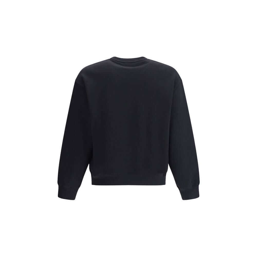 Maison Kitsuné Black Cotton Sweatshirt with classic crew neck, ribbed hem and cuffs for a comfortable fit, showcasing contemporary style for AW25.