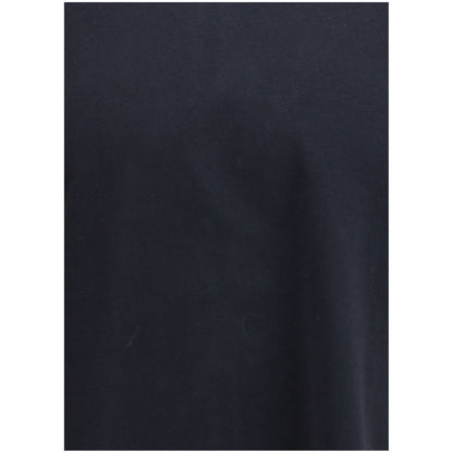 Maison Kitsuné Black Cotton T-Shirt with logo patch, ribbed crew neck, and regular fit, showcasing soft cotton texture with stylish appeal.