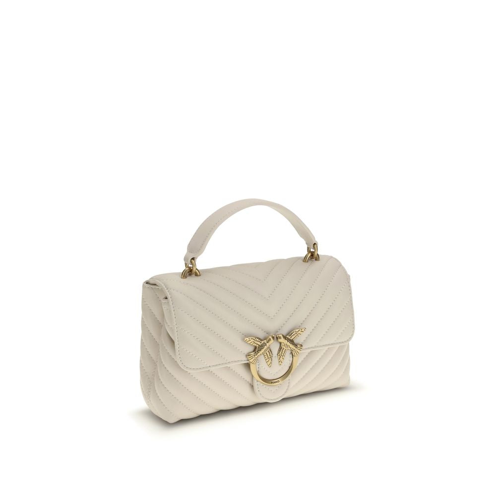 PINKO White Calf Leather Bos Taurus Handbag