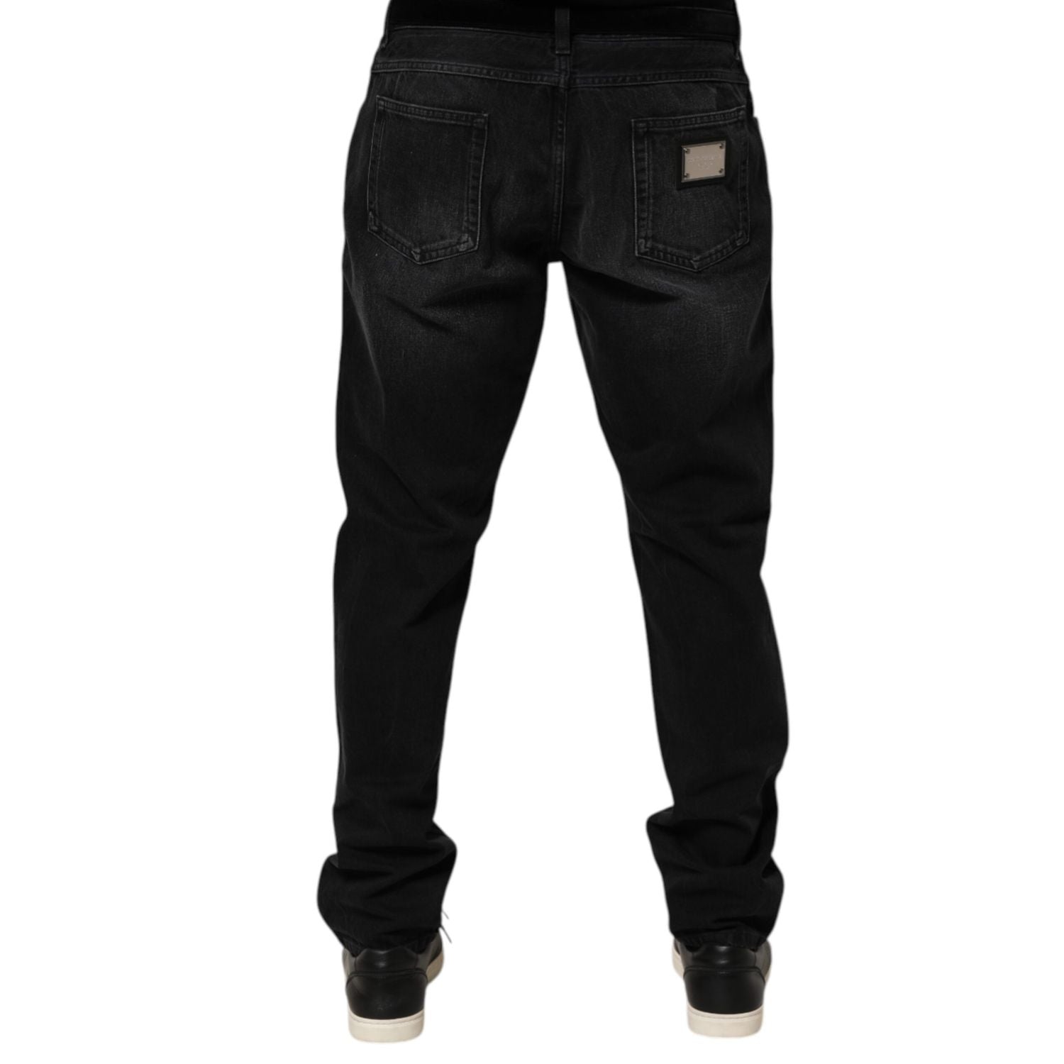 Dolce & Gabbana Black Washed Cotton Skinny Men Denim Jeans