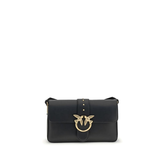 PINKO Love One Bag in smooth calf leather with Love Birds buckle and interchangeable straps, featuring magnetic closure. AW25 Collection.