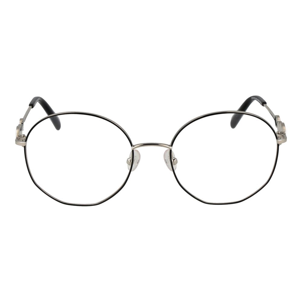 Emilio Pucci Black Women Glasses Frame, full-rim metal round design for women, includes branded case, size 53-18-140.