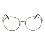 Emilio Pucci Black Women Glasses Frame, full-rim metal round design for women, includes branded case, size 53-18-140.