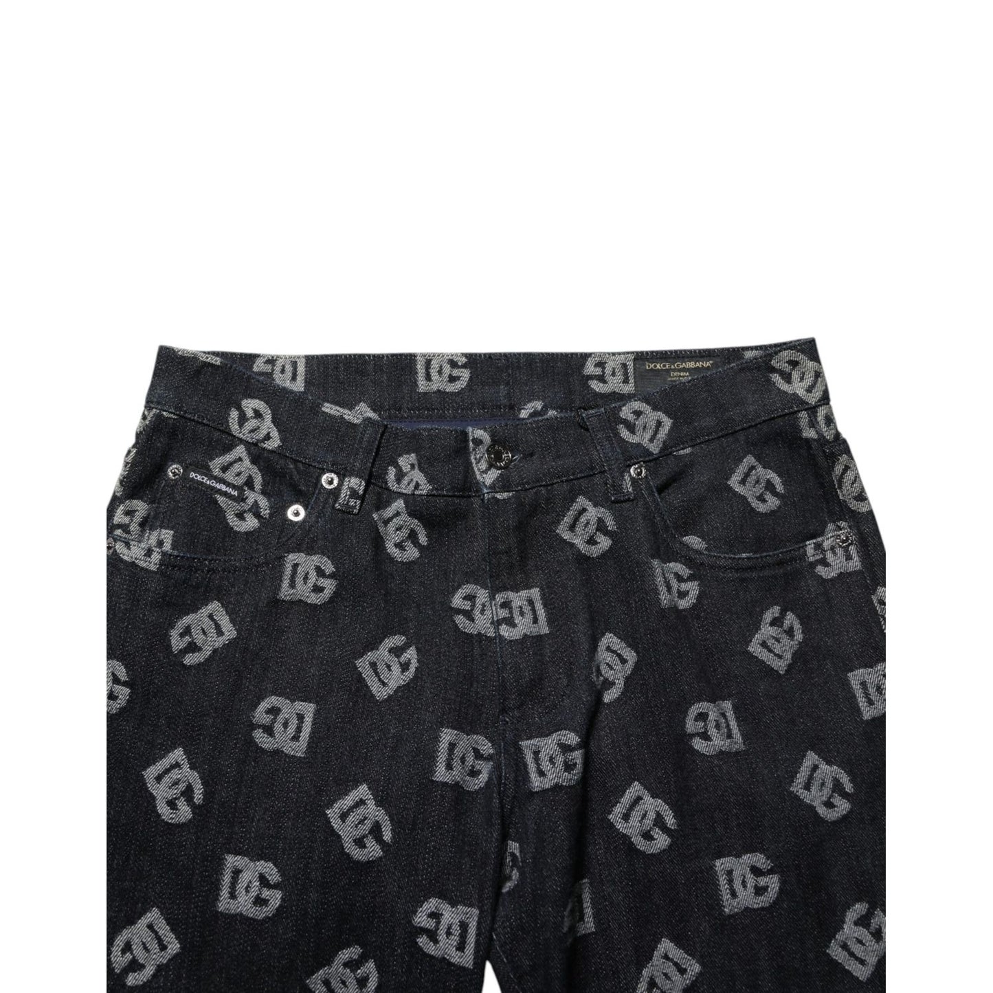 Dolce & Gabbana Black DG Monogram Cotton Skinny Denim Jeans