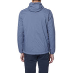 Herno Blue Polyamide Jacket, back view with hood, elasticated cuffs, and drawstring waist, ideal for style and functionality.