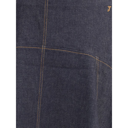 Jacquemus Blue Cotton Midi Skirt