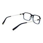 Fila Blue Men Glasses Frame full-rim rectangle metal, demo lenses, temples 145mm, stylish and modern eyewear ideal for men.