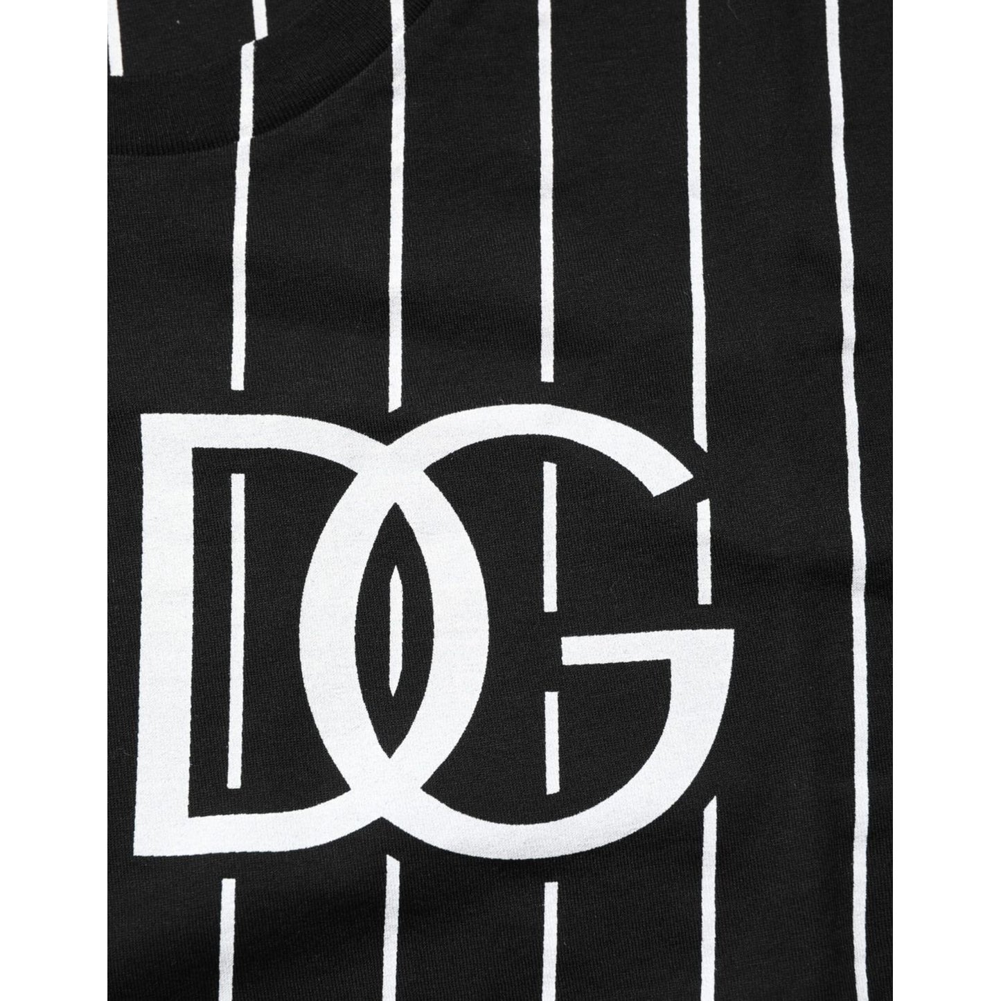 Dolce & Gabbana Black Cotton Polka Dots Round Neck T-shirt