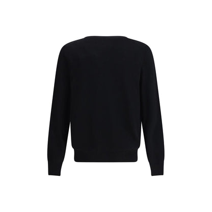 Back view of Alexander McQueen Black Wool Sweatshirt with ribbed cuffs and hem.