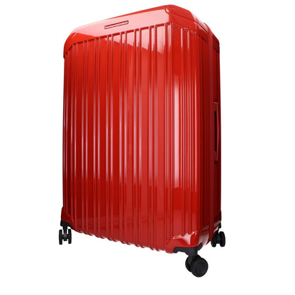 Piquadro Red Polycarbonate Luggage And Travel with TSA closure, vintage effect, and logos, designed for style and security.