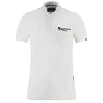 Aquascutum White Cotton Polo Shirt with logo and three-button design