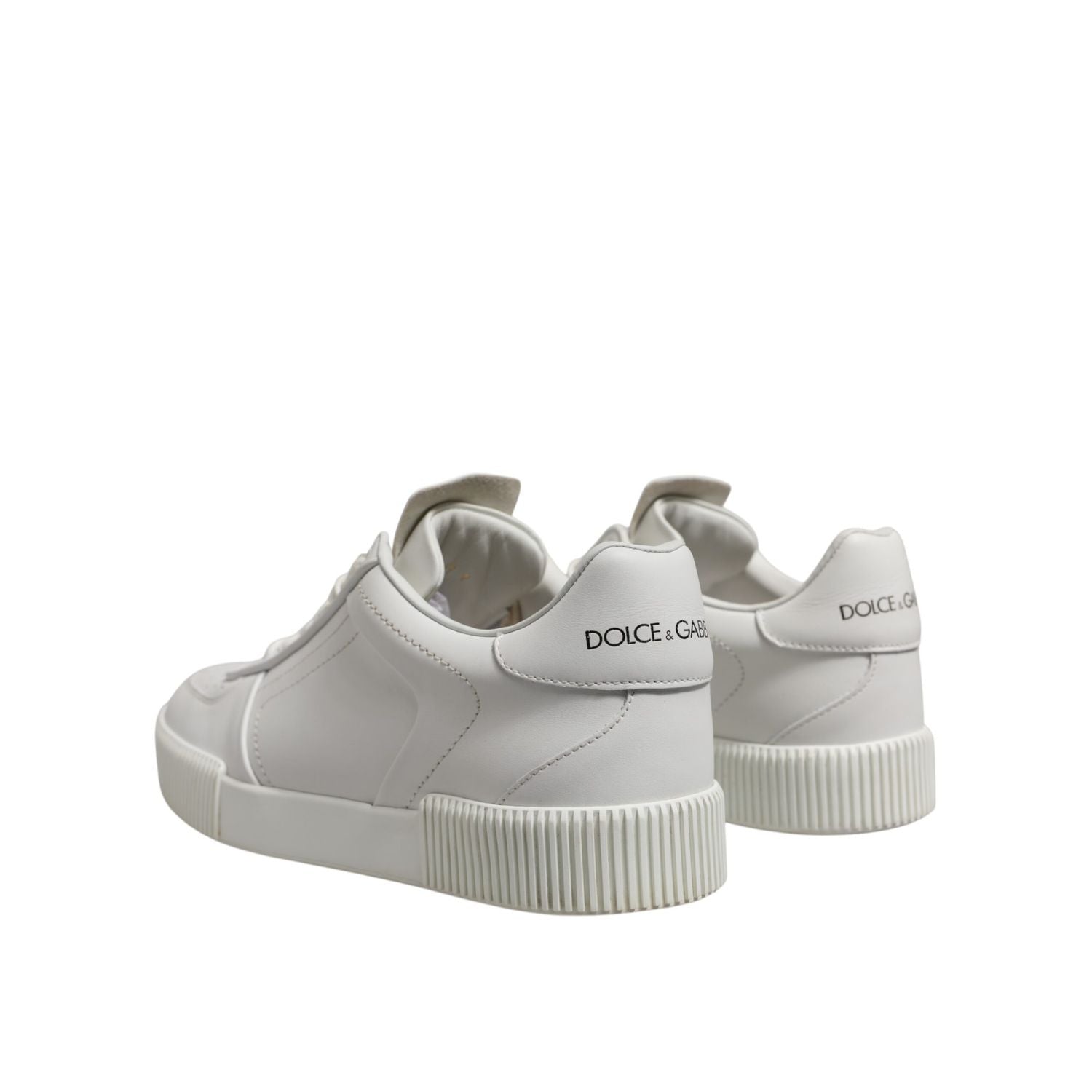 Dolce & Gabbana White Leather MIAMI Low Top Sneakers Shoes