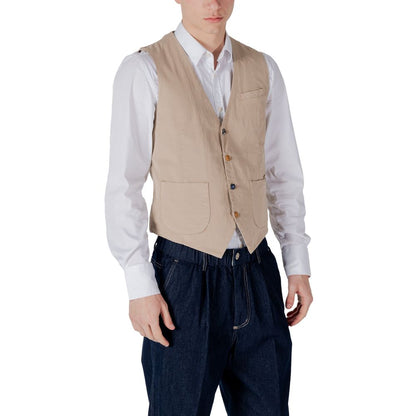 Gianni Lupo Beige Cotton Suit