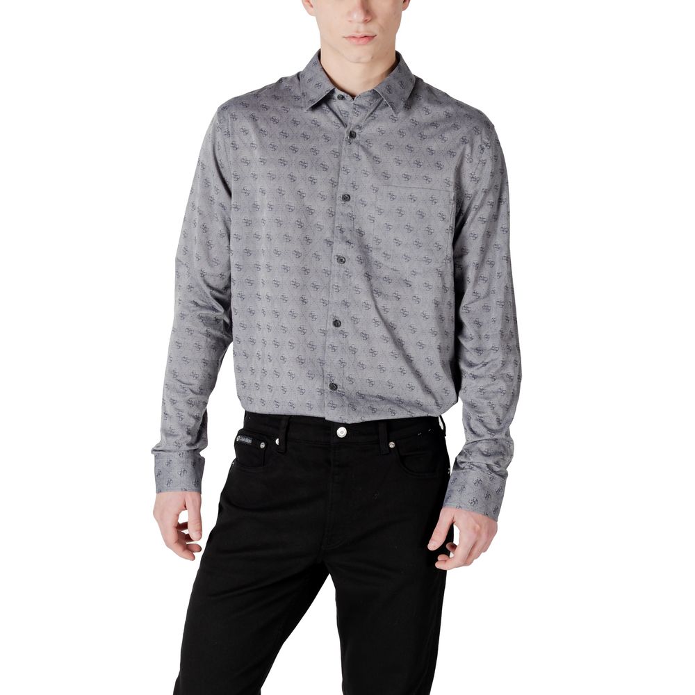 Guess Gray Cotton Dress Shirt 1728,71956299936,Clothing,Dress Shirts - Shirts - Clothing,Gray,Guess,IT46 | M,IT48 | L,Men,New with tags,Shirts - Clothing