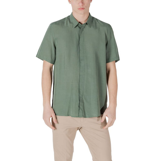 Antony Morato Bicolor Lyocell Shortsleeve Shirt 1728,71956299936,Antony Morato,Bicolor,Clothing,IT46 | S,IT48 | M,IT54 | XXL,Men,New with tags,Shirts - Clothing,Shortsleeve - Shirts - Clothing