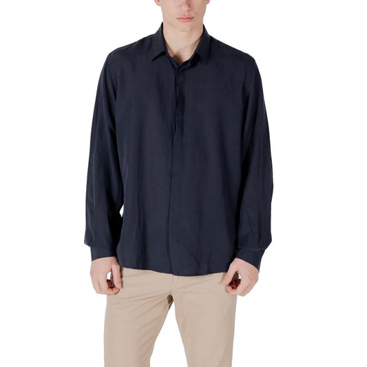 Antony Morato Blue Lyocell Shirt 1728,71956299936,Antony Morato,Blue,Clothing,IT44 | XS,IT46 | S,IT48 | M,IT50 | L,Men,New with tags,Shirts - Clothing