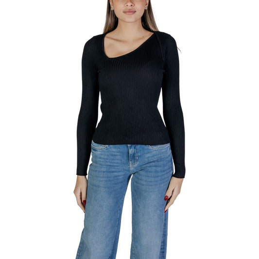Vila Clothes Black Viscose Sweatshirt