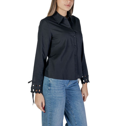 Jacqueline De Yong Black Cotton Blouse
