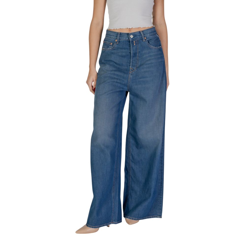Replay Blue Cotton Bootcut Jeans