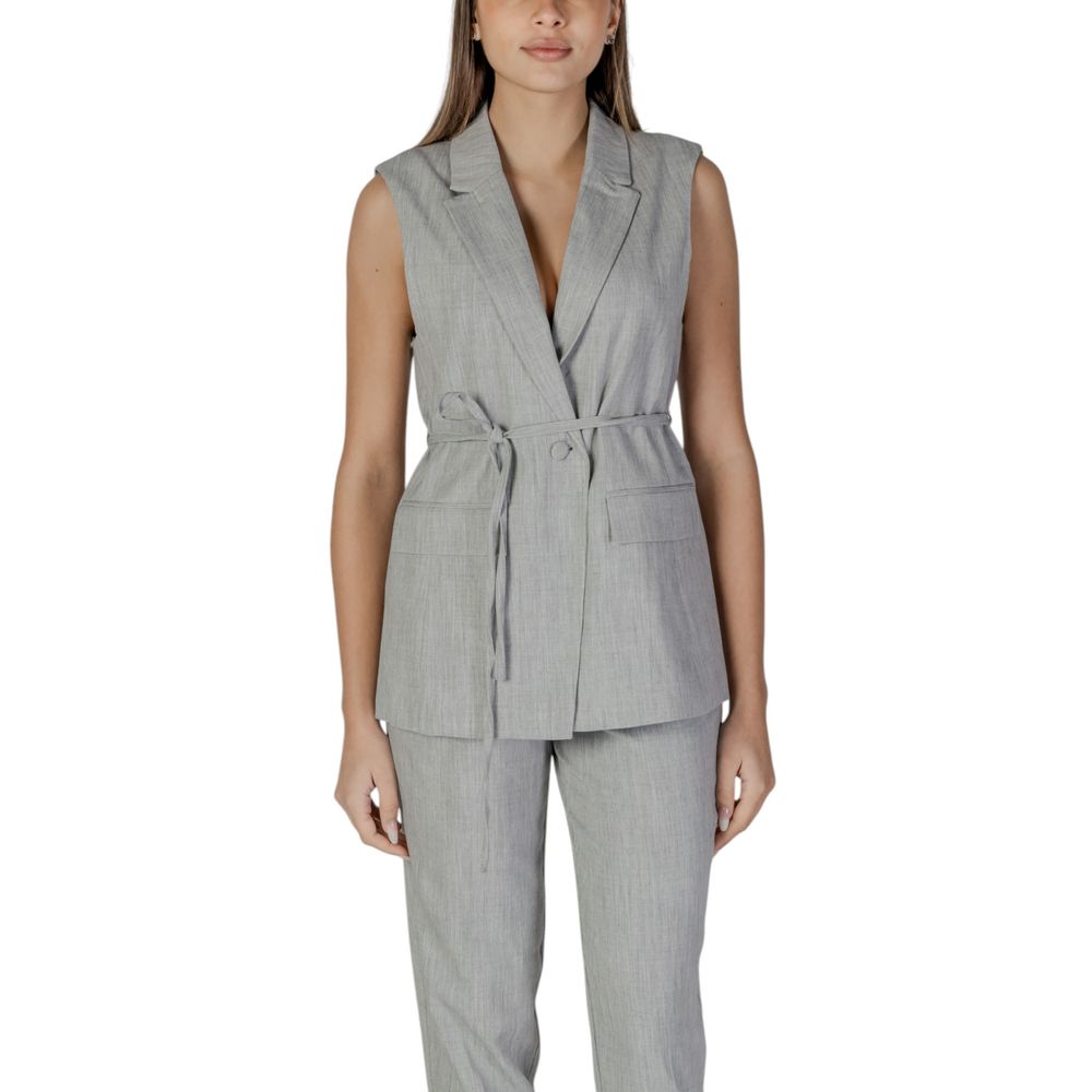 Vila Clothes Gray Recycled Polyester Waistcoat 1728,71956299936,Clothing,Gray,IT38|XS,New with tags,Suits & Blazers - Clothing,Vila Clothes,Waistcoats - Suits & Blazers - Clothing,Women