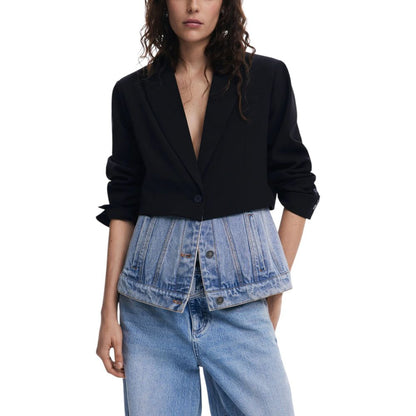 Desigual Black Cotton Blazer