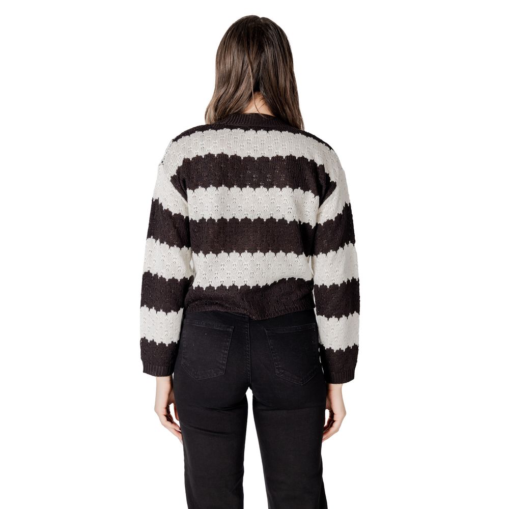 Jacqueline De Yong Black And White Marabou Cardigan