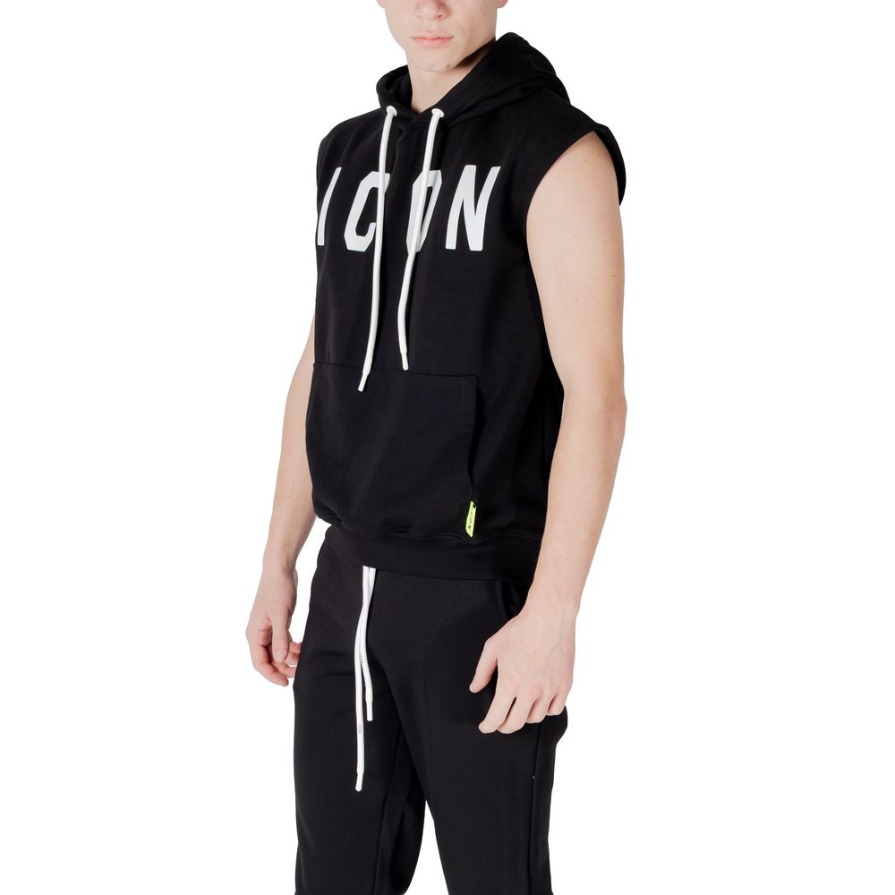Icon Black Cotton Hoodie 1728,71956299936,Black,Clothing,Hoodies - Sweaters - Clothing,Icon,IT42 | XS,IT44 | S,IT46 | M,Men,New with tags,Sweaters - Clothing